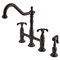 Kingston Brass KS1275TXBS French Country Bridge Kitchen Faucet W/ Brass Sprayer, Brnz KS1275TXBS - alternate 1